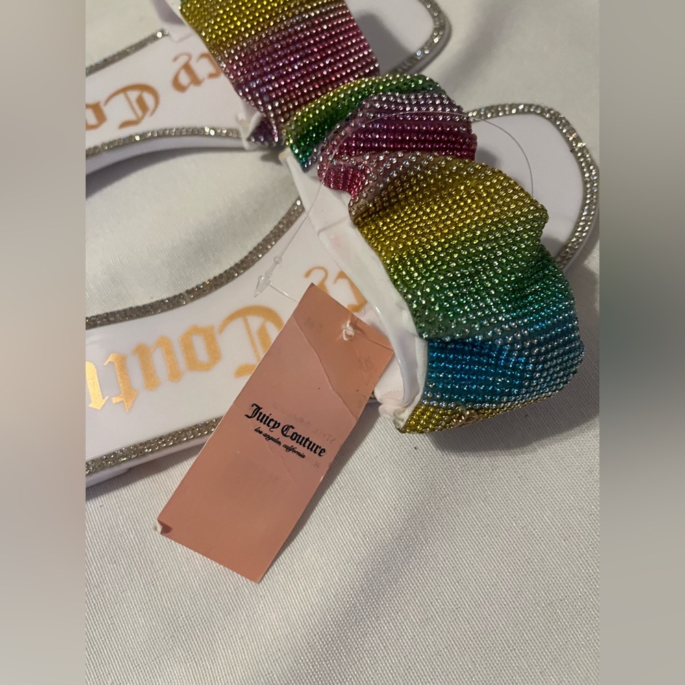 Juicy Couture Rainbow Jelly Hollyn Embellished Slip On Sandals 7 - Picture 8 of 12